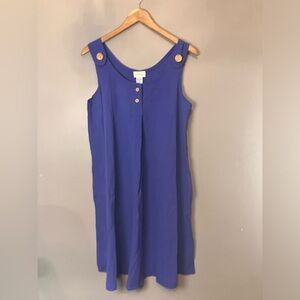 Barbizon blue Sleeveless cotton Midi Dress jumper size medium